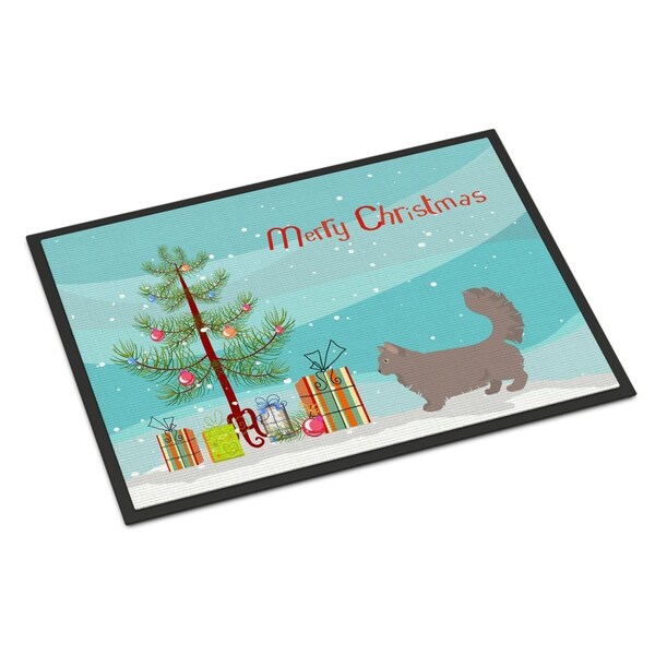 Carolines Treasures 24 x 36 in. Skookum No.2 Cat Merry Christmas Indoor or Outdoor Mat CK4718JMAT - main